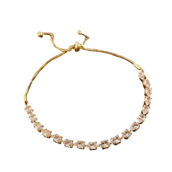 CILENON Water Drop Shaped Bracelet Elegant Tennis Bracelet For Women Thin, Dainty, & Classic, Available Bracelet For Women Christmas Gifts For Women(Gold,One Size)