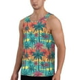 thumbnail image 2 of Logiee Hawaii Palms Print Men's Workout Tank Top,Quick Dry Workout Tank Top,Gym Muscle Tee,Fitness Bodybuilding Sleeveless T Shirt-4X-Large, 2 of 7