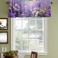 thumbnail image 3 of Purple Lavender Curtain Valances for Windows, Kitchen Valance Window Treatments Panel 2 Pack, Spring Watercolor Country Wildflowers Rod Pocket Short Curtains for Bathroom Bedroom 54 x 18 Inch, 3 of 8