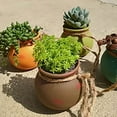thumbnail image 5 of 4 Pack Ceramic Hanging Planter Plant Holder 3.94 Inch Cute Succulent Cactus Pot with Cotton Rope Hanger for Indoor Outdoor Decor, 5 of 6