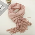 thumbnail image 2 of Prolriy Scarf for Women Winter Solid Kint Feel Pashmina Shawls Wraps Ladies Light Scarf Warm Scarves Womens Long Shawl Wraps Large Scarves Knit Tassel Scarf Womens Scarf Pink, 2 of 4
