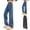 Blue, variant on HAOTAGS Baggy Jeans Girls High Rise Wide Leg Cargo Trousers Bootcut Pocket Girls Hop Streetwear Blue 9 Years