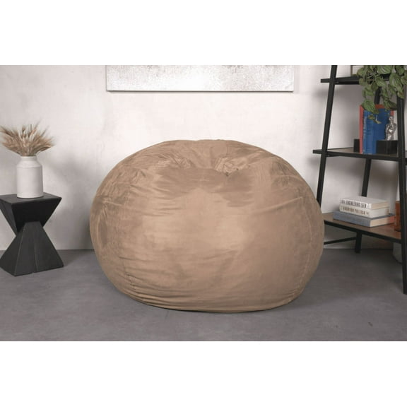 Bean Bag Chairs 5-Foot Comfortable High-Density Shredded Foam Bean Bag Chair for Kids and Adults, with Removable Microsuede Cover, Ideal Reading and Bedroom Floor Lounge, Tuscany,Lazy Sofa Chairs