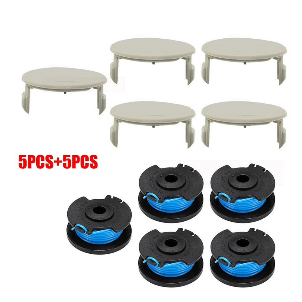 5 Set Spool Line + Cap Cover For Ryobi RAC124 OLT1831S RLT1830H13