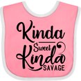 thumbnail image 3 of Inktastic Kinda Sweet, Kinda Savage Boys or Girls Baby Bib, 3 of 4