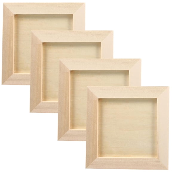 NICEXMAS Nicexmas Beige Wood Clay Frames for Creative DIY Projects, Safe and Practical 4Pcs