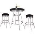 thumbnail image 2 of Blue Wave BG2725BL Remington Pub Table Set - Chrome & Black - 3 Piece, 2 of 2