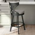 thumbnail image 5 of Amisco Washington 30 In. Swivel Bar Stool - Silver Grey Polyester / Black Metal, 5 of 9