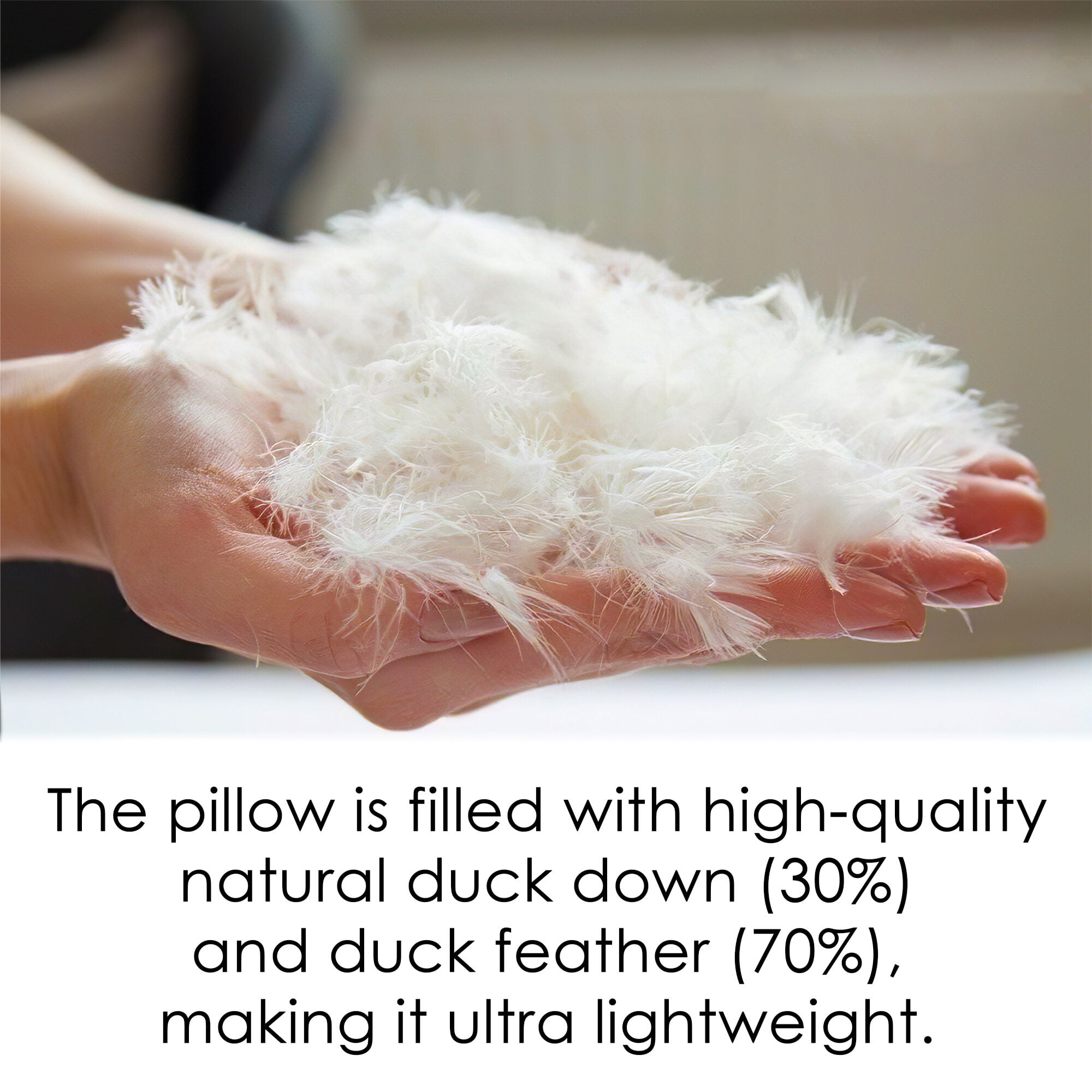 Organic Club Queen Size Duck Down Feather Bed Pillow, 1 Count