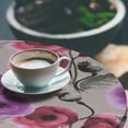 thumbnail image 3 of Ambesonne Poppy Fitted Round Tablecloth, Vertical Floral Pattern Print, 56"- 60" Diameter, Violet Pale Sage Green, 3 of 5