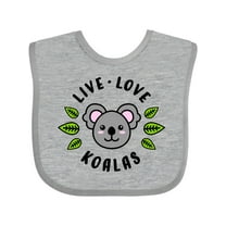 Inktastic Live Love Koalas Boys or Girls Baby Bib