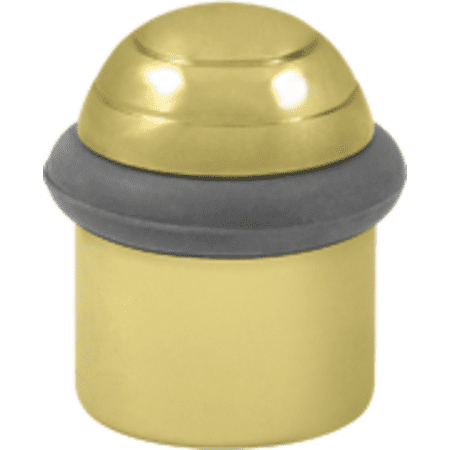 Universal Dome - 1-5/8 Inch Height Solid Brass Round Universal Floor Bumper Dome Cap Polished Brass