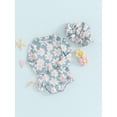 thumbnail image 3 of Bagilaanoe Toddler Baby Girl One-Piece Swimsuit Flower Print Long Sleeve Zipper Rashguard Swimwear + Swimming Cap 6M 12M 18M 24M 3T 4T Kids Ruffle Bathing Suit, 3 of 9