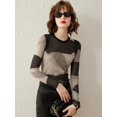 thumbnail image 3 of RWJDXD T-shirt pour Femmes LOUIS YAO 2024 Printemps à Manches Longues Coupe Ajustée Extensible Col Rond O Simple Basique Hauts, 3 of 6