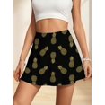 thumbnail image 2 of Multicolor Golden Pineapple Print Womens A-Line Mini Skirt Casual Summer Skirt, 2 of 3