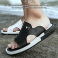 thumbnail image 2 of Sonducket 2 piezas estilo casual hombres playa caminar sandalia niños viaje portátil verano cuero punta abierta zapatilla calzado Calzado Blanco negro talla 42, 2 of 6