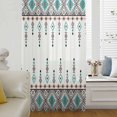 thumbnail image 6 of Teal Black Boho Sheer Curtains 84 Inches Long, Vintage Ethnic Tribe Abstract Art Retro Light Filering Curtains, Breathable Simi Curtain Privacy Drapes for Living Room Bedroom Window Treatment, 6 of 9