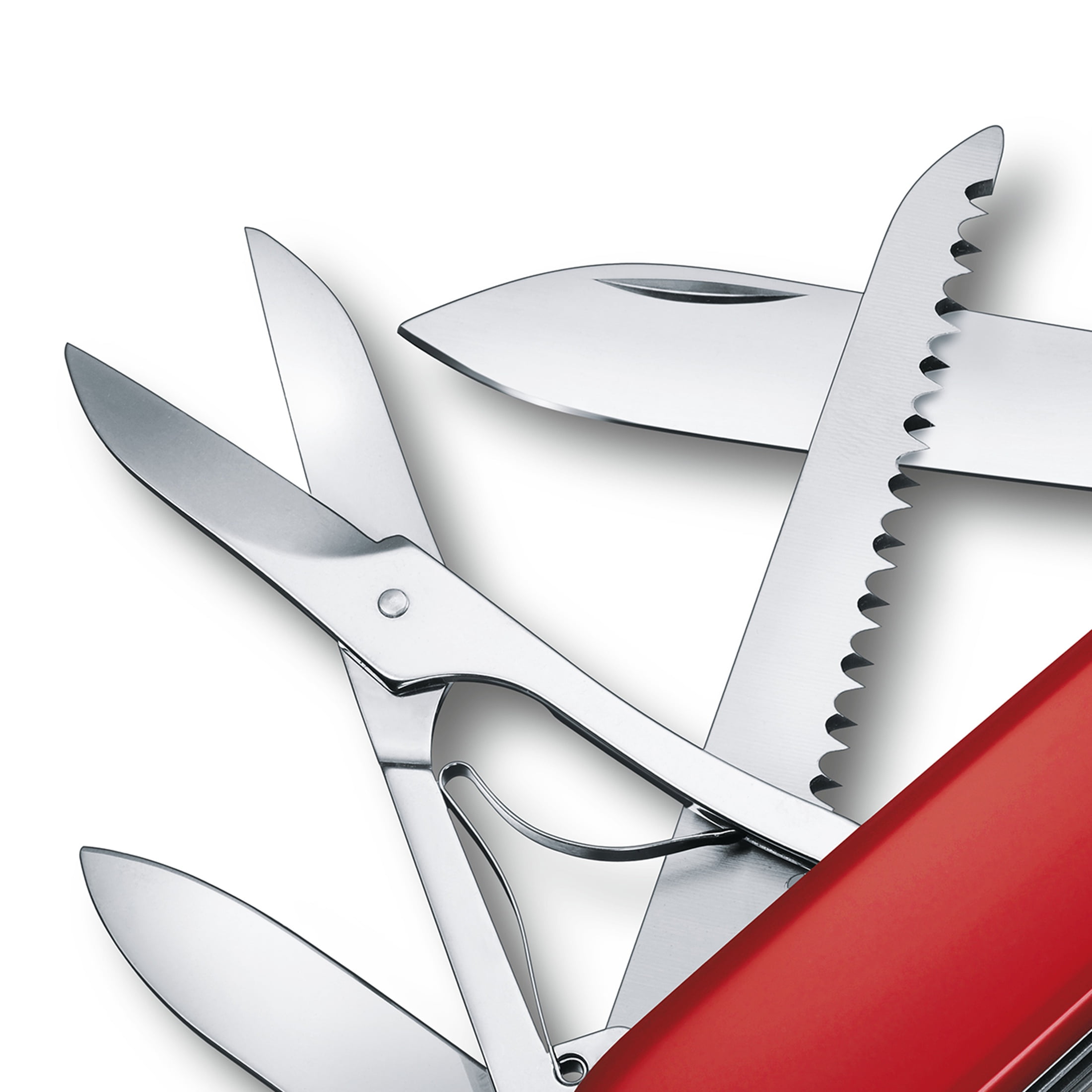 Victorinox Huntsman Swiss Army Knife, 15 Function Swiss Made Pocket Knife with Large Blade, Wood Saw and Scissors - Red, Boxed