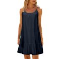 thumbnail image 1 of Women Beach Dress Solid Color Sleeveless Backless Camisole Beach Mini, 1 of 6