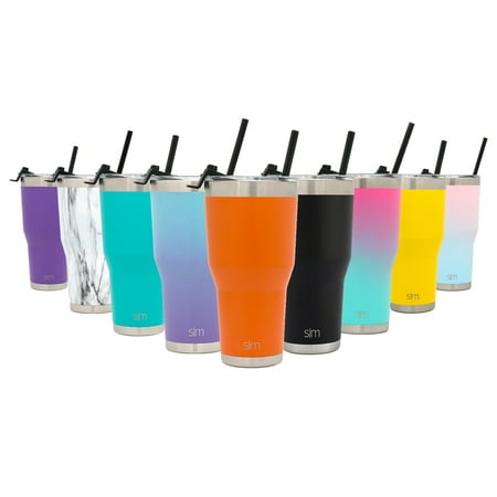 Simple Modern 20oz Cruiser Tumbler with Straw & Closing Lid Travel Mug - Vacuum Insulated Water Coffee Cup Double Wall - Hydro 18/8 Stainless Steel Flask Thermos -Autumn