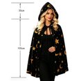 thumbnail image 5 of HOWPAY Halloween Capes For Adults Print Tie Front Hooded Cape Shawl Party Cloak Stage Cosplay Outfit For Holiday Masquerade Event Halloween Costumes One Size, 5 of 8
