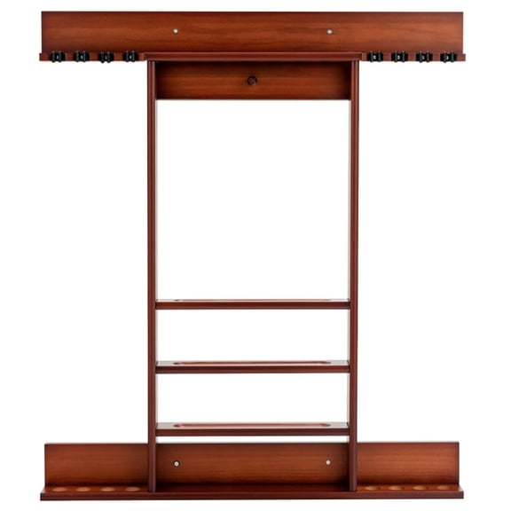 CIPACHO Wall-mounted Billiards Pool Cue Rack, Wall Rack Cue Rest Cue Stick Holder, Brown