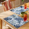 thumbnail image 4 of Navy Blue Monstera Deliciosa Placemats Set of 4 Summer Botanical Tropical Place Mats Indoor Wipeable Table Mats Washable Cloth Dining Table Placemats for Kitchen Holiday Party Home Decor 13x19 Inch, 4 of 9