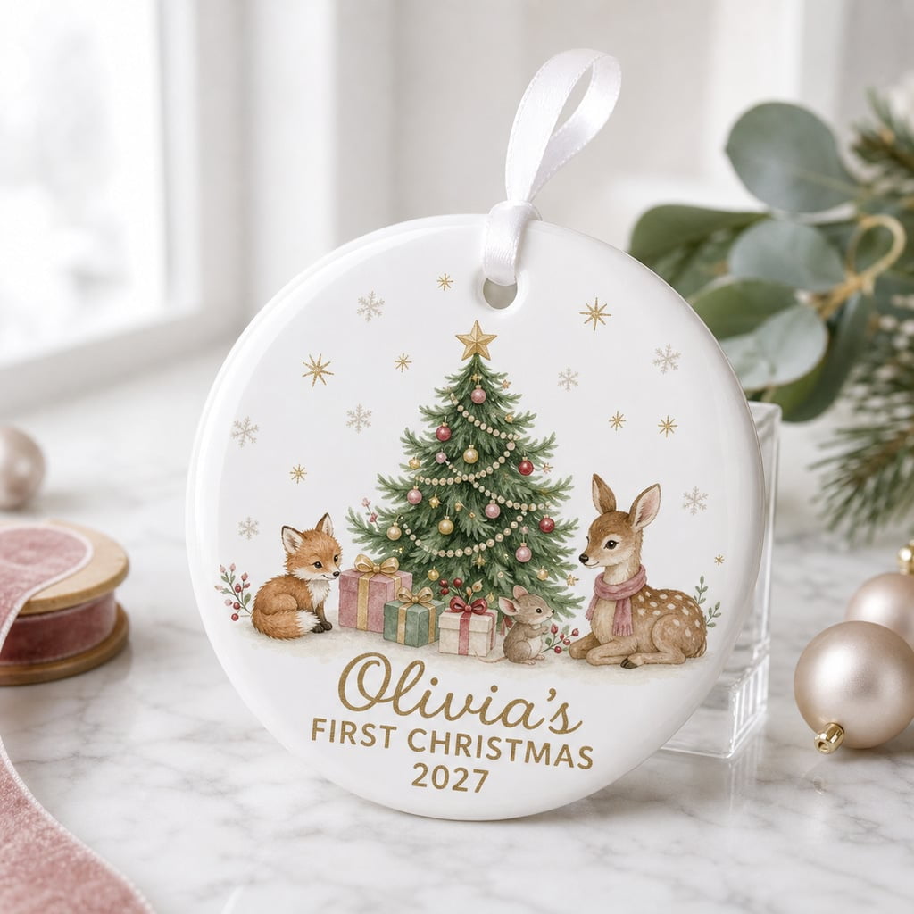 baby's first christmas ornament personalized, babies 1st year gift, Comes with Giftbox
