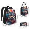 thumbnail image 2 of Disketp Tie-Dye Wolf Head Mochila Estampada de Gran Capacidad con Lonchera y Estuche, Set de 3 Piezas para Estudiantes, 2 of 7