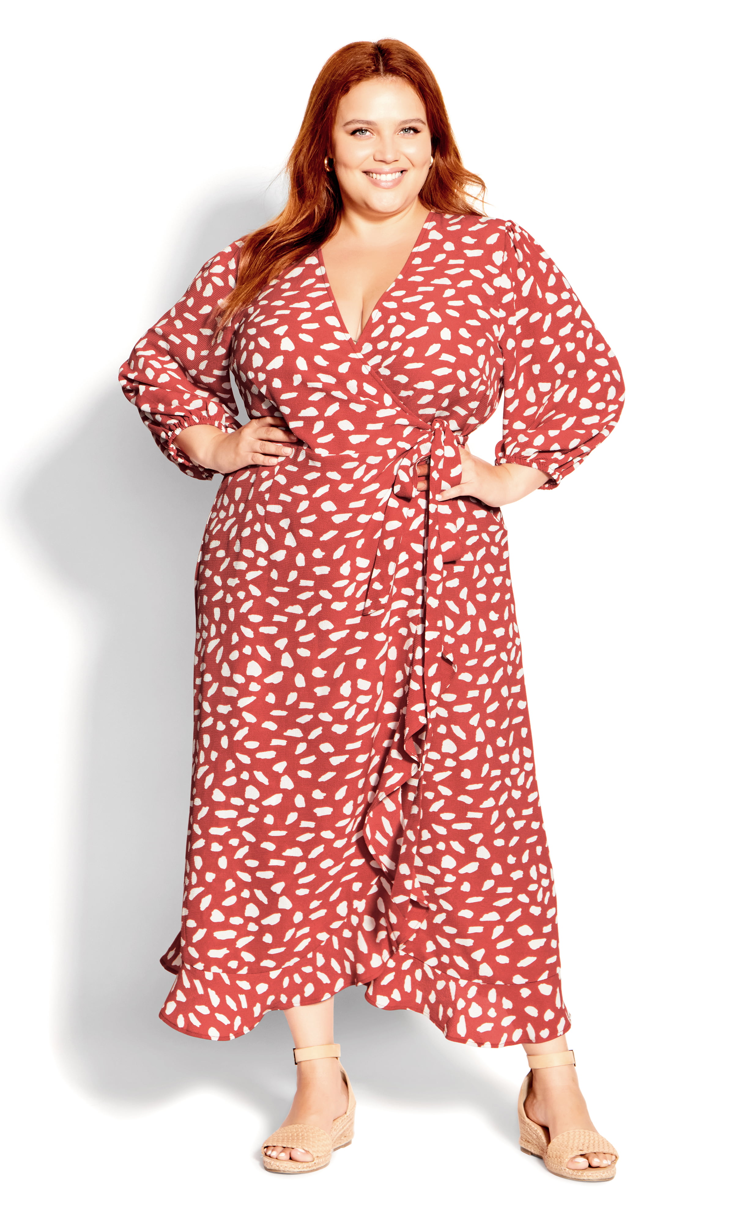 Kyst eskortere indendørs Evans Women's Plus Size Molly Wrap 3/4 Sleeves V-Neckline Dress -  Walmart.com