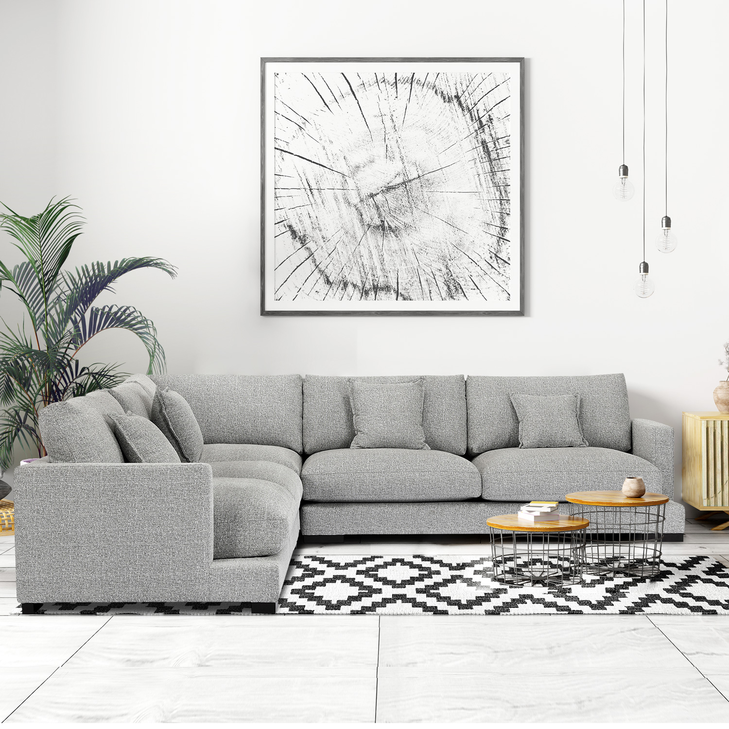 Modstyle DownFilled Modular Sectional Sofa with Pillows, Gray