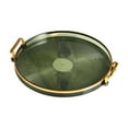 thumbnail image 2 of Round Serving Tray Plastic Tray with Handles Decorative Platter Coffee Table Tray, Gold Plastic Round Serving Tray with Handles, Decorative Platter for Breakfast, Drinks, and Snacks, 2 of 3
