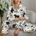 thumbnail image 6 of Honeii Funny Puppy print Women's Pajama Sets Long Sleeve Button Down Sleepwear Nightwear Soft Pjs Lounge Sets-XX-Large, 6 of 7