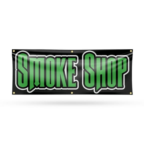 Smoke Shop Banner Sign 24 Inch x 72 Inch | 13 oz Vinyl with Metal Grommets | Heavy-Duty Single-Sided Outdoor Durable Printed High-Quality Weatherproof | Made in the USA