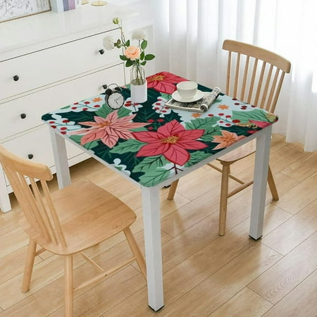 

Vivid Flower Art Square Tablecloth 36x36 Inch Small Table Cloth Wrinkle-Resistant Table Cover Waterproof Washable Tablecloth for Nightstand End Bedside Table Home Tabletop Decoration