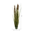 thumbnail image 3 of Vickerman 48" Artificial Potted Grass with Brown Cattails., 3 of 5