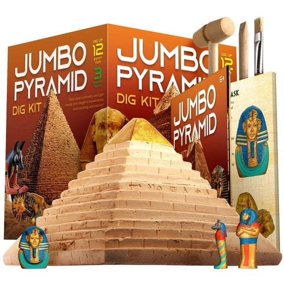 XXTOYS Ancient Egyptian Pyramid Excavation Kit for Kids - Dig Treasures, Learn History - STEM Archaeology Toy Gift for Child Age 6