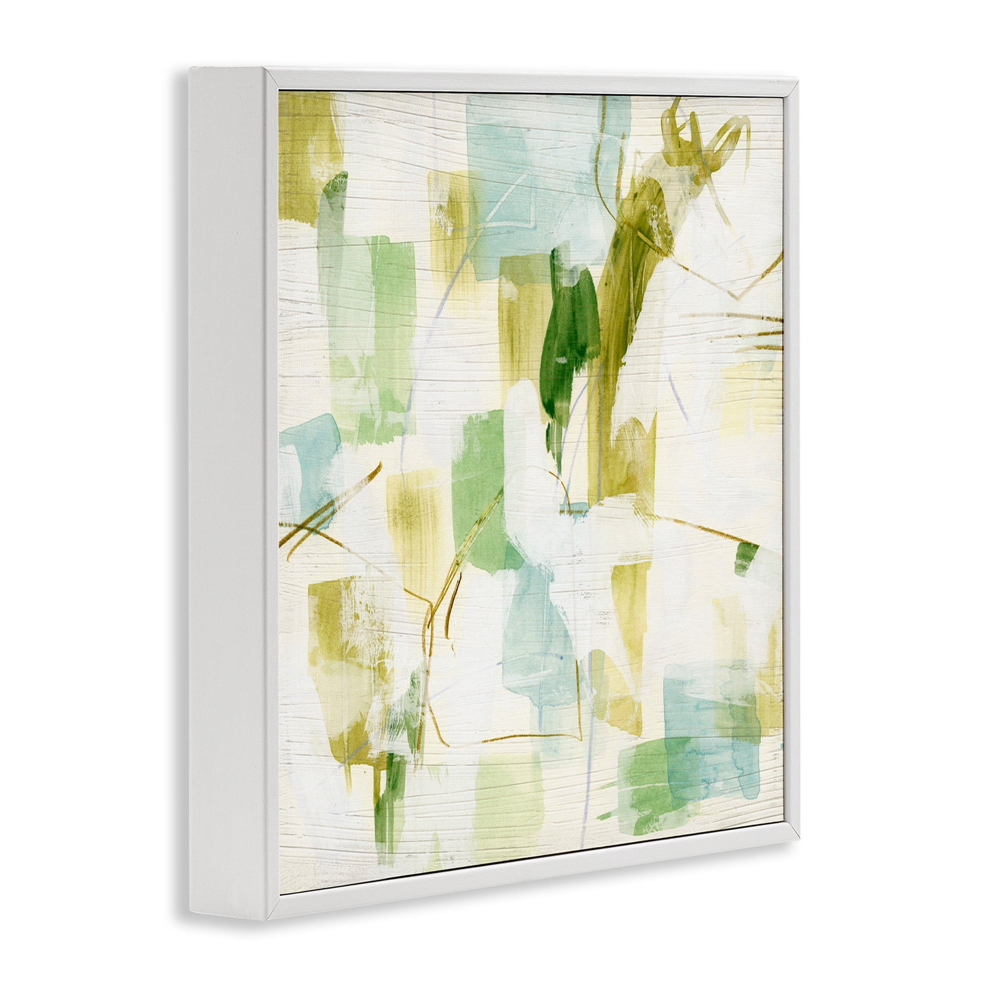 Stupell Industries Chaotic Abstract Expression Abstract Painting White Framed Art Print Wall Art, 24 x 24