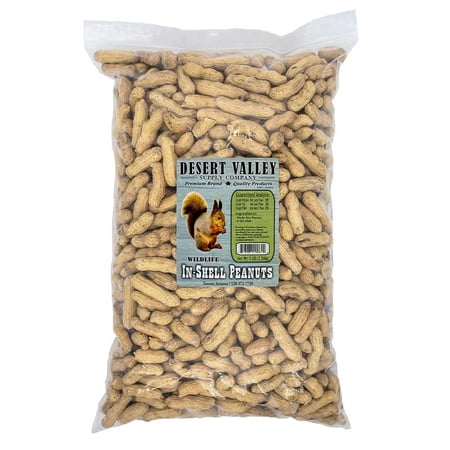 Desert Valley In-Shell Peanuts, Premium All Natural Wild Bird and Wildlife Food for Squirrels, Chipmunks, Cardinals, Jays & More (2-Pounds)
