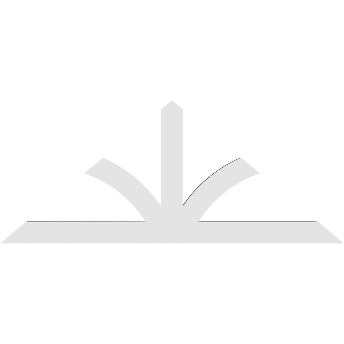 96"W x 40"H x 4"D x 6"F, 10/12 Pitch, Richland Architectural Grade PVC Gable Bracket