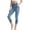 Blue, variant on Edvintorg Cropped Pants for Women Plus Size Floral Slim Fit Athletic Yoga Capris High Waisted Casual Capri Legging with Pockets Womens Fashion Blue M