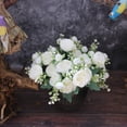 thumbnail image 4 of Hariumiu Simulation Flower 2pcs Artificial Rose Flowers Decoration Pastoral Style Floral Scene Layout Props Faux Silk Flower Bouquet Arrangement for Bedroom, 4 of 8