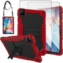 SOATUTO for TCL TAB 10 NXTPAPER 5G 10.4 Inch Tablet Case, Heavy Duty Protective Case with Screeen Protector for TCL TAB 10 NXTPAPER 5G 10.4 Inch Model 9199S Tablet (Red/Black/2 PCS)