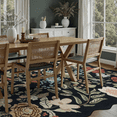 thumbnail image 3 of 4x6 Washable Rug, Non-Slip, Stain-Resistant Low-Pile Vintage Floral Scalloped Rug for Dining Room, Living Room, Bedroom -Black, 3 of 9