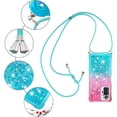 thumbnail image 5 of case for Xiaomi Redmi Note 10 Pro Cute Case with Strap Crossbody Gradient Quicksand Bling Sparkle Flowing Liquid Floating with Neck Cord Lanyard Strap Case for Redmi Note 10 Pro Max LSGS Powder Blue, 5 of 14