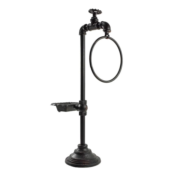 Colonial Tin Works Black Spigot Soap and Towel Holder – Rustic Industrial Wall Mount