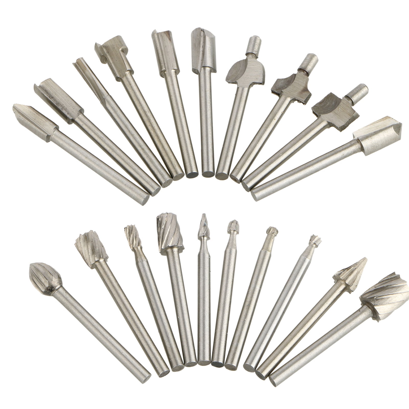 20Pcs Tungsten Carbide Burr Rotary Drill Bits Tools Cutter Files Set Shank New 