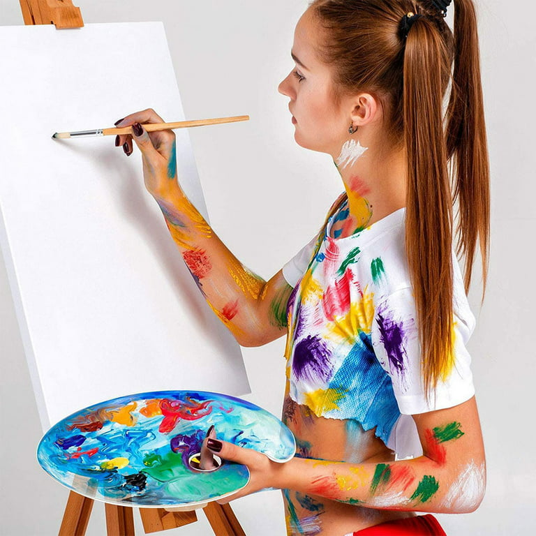 BEADNOVA Beadnvoa Paint Tray Palette Paint Pallet with Thumb Hole Model Paint Tray for Kids Artists Painters (3 Pcs Acrylic Paint Oil Paint Watercolor