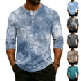 thumbnail image 7 of CCRFTGI Polo Shirts for Men Henley 3/4 Sleeve Raglan Big and Tall Tie Dye T Shirts Jersey Baseball Button Up Classic Summer Fall Blouse Tops Light Blue L, 7 of 7