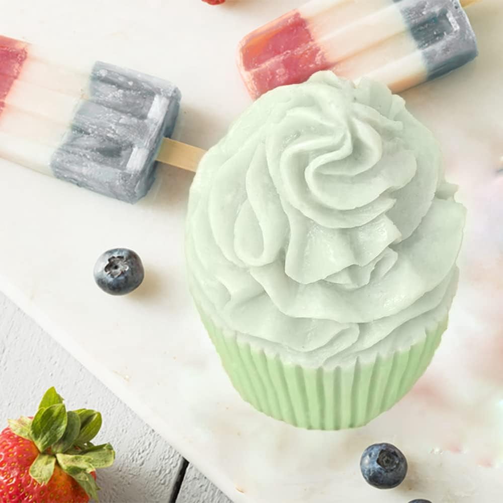 ABPETE Silicone Ice Cream Mold,Heavy Duty Cupcake, Candle & Soap Maker Kit,Oven/Freezer Safe, Non-Stick Easy Release for Resin Art